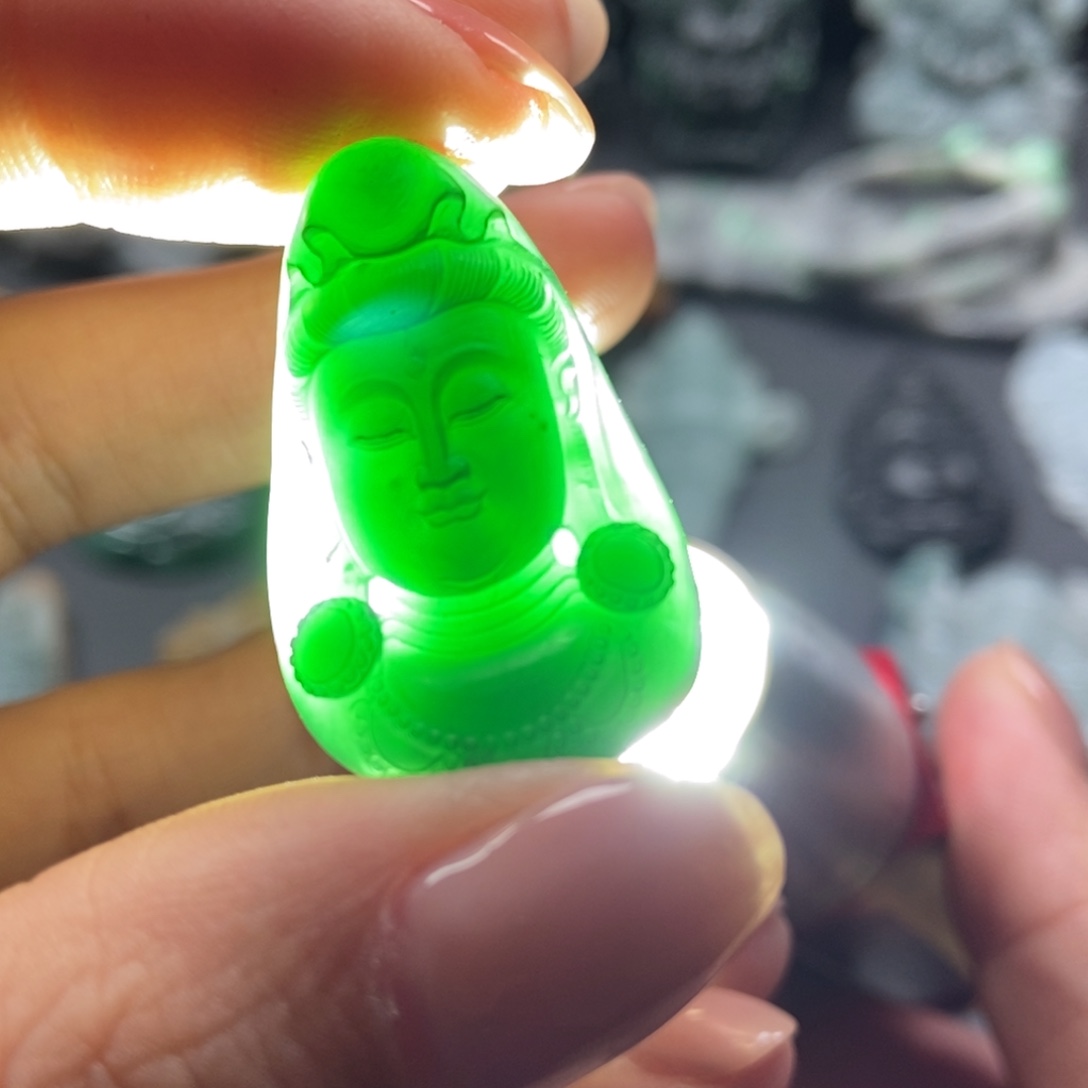 定制翡翠未镶嵌T观音头