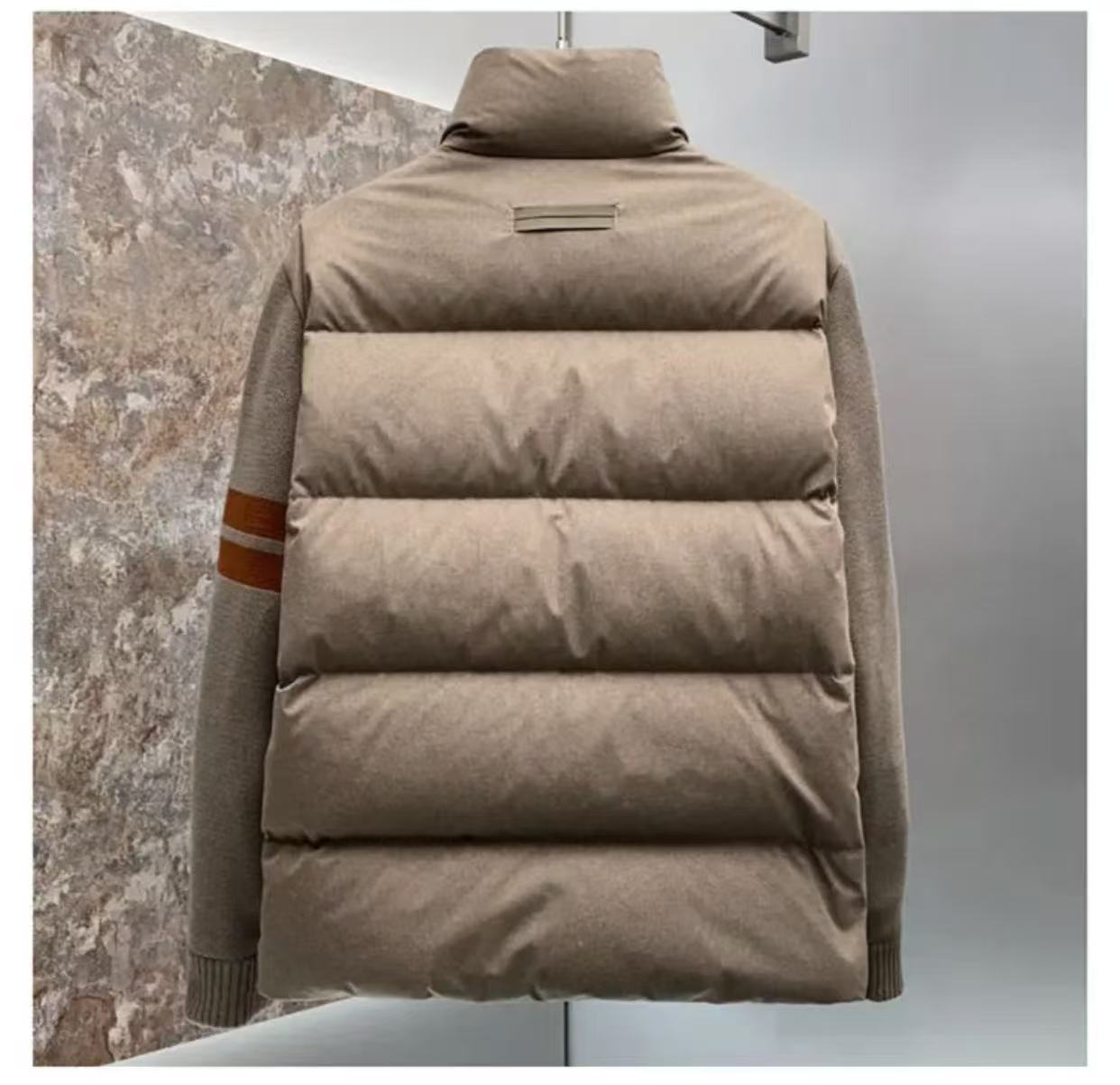 秋冬新款针织拼接羽绒服 夹克外套男