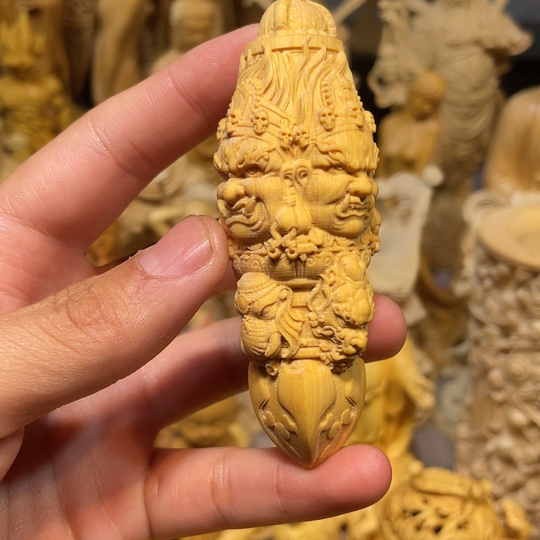 黄杨木小微瑕金刚杵