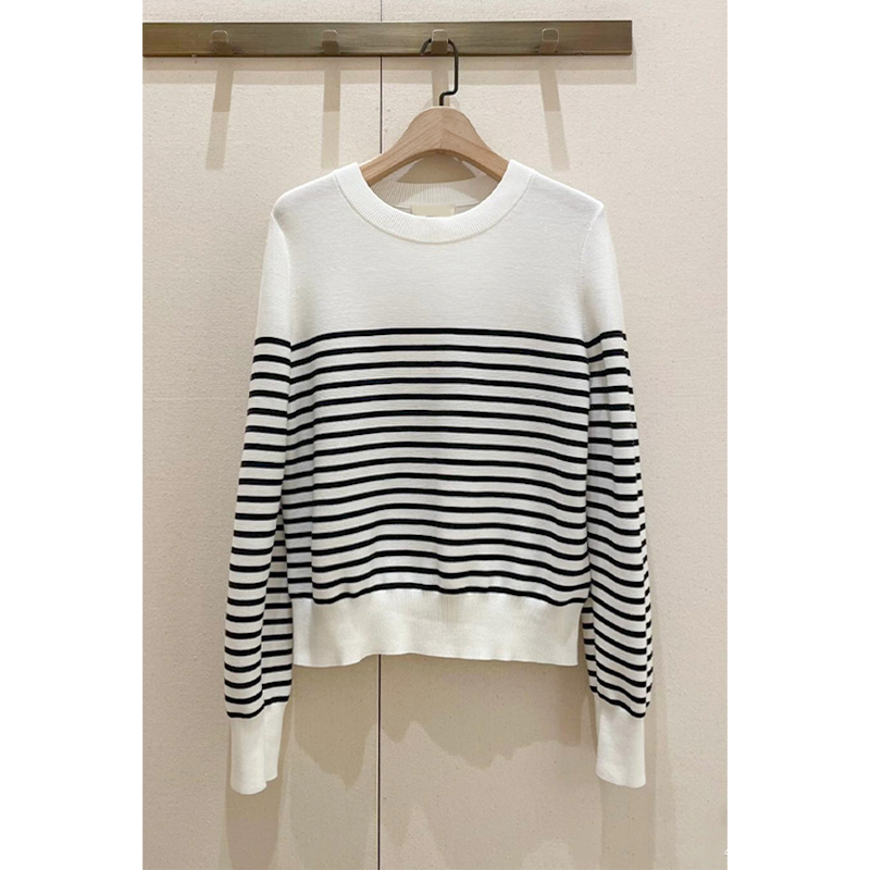 原单非市面货！细支棉原纱线海军条纹针织衫B103
