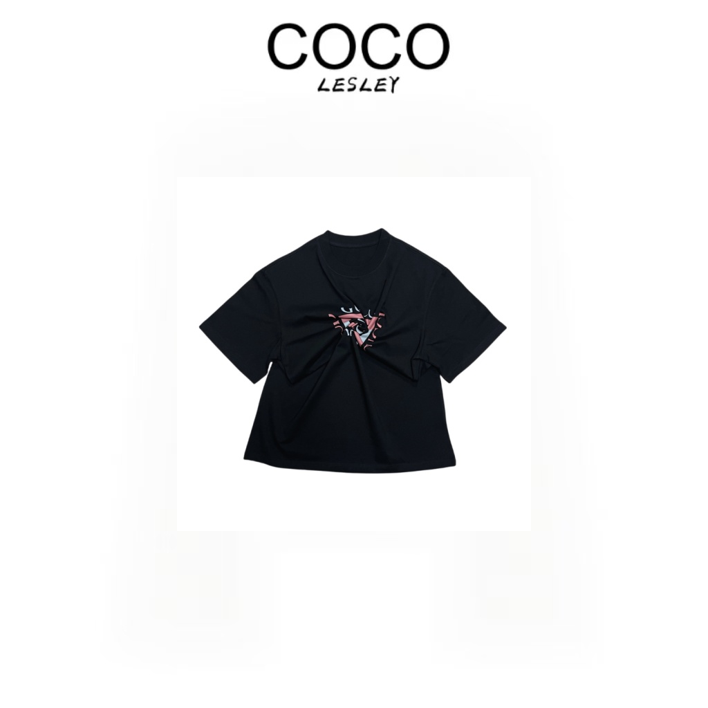 COCO LESLEY运动休闲春夏经典印花圆领潮服T恤22522