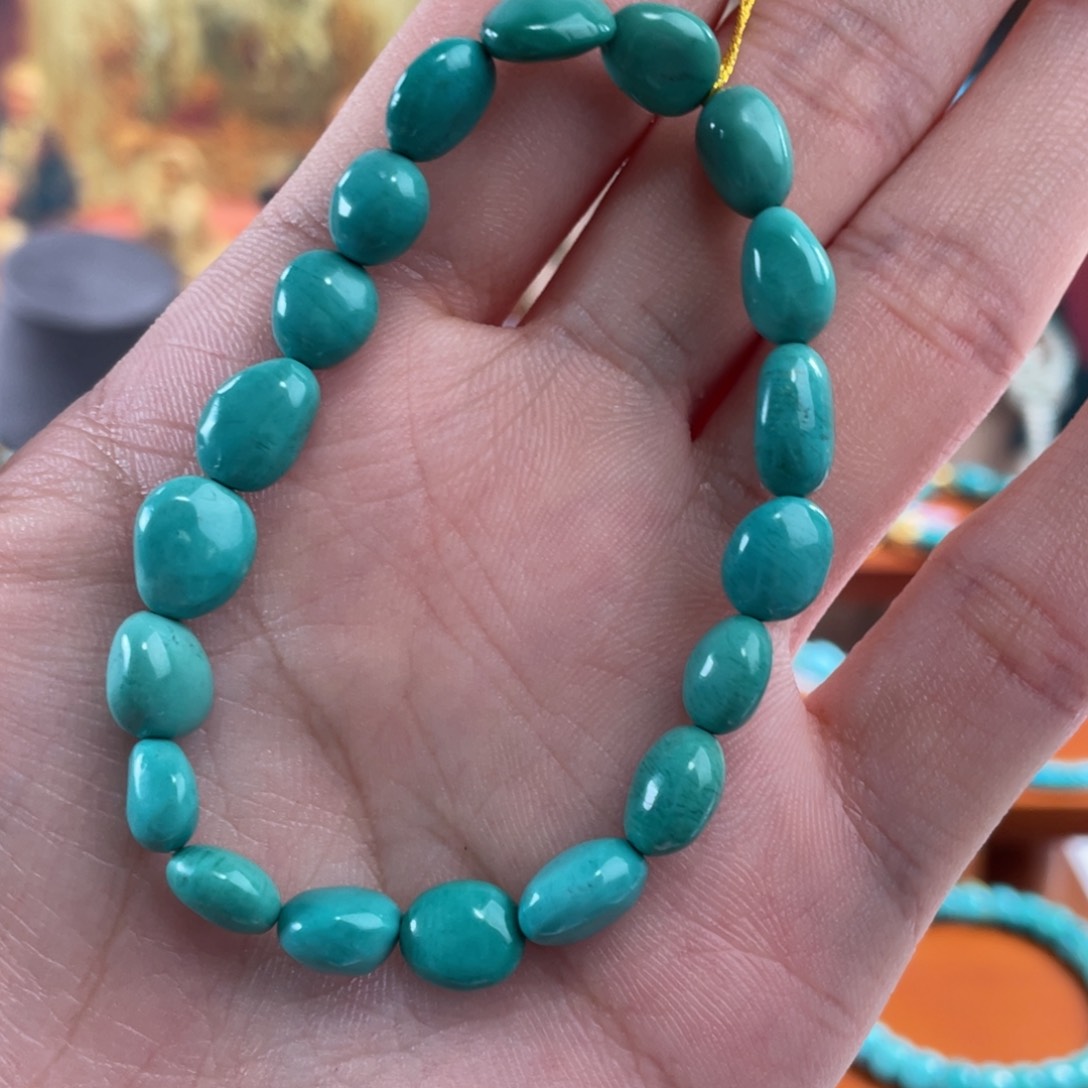 绿松石未镶嵌珠宝半成品随型单圈