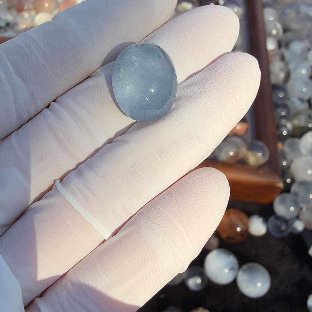 小***妖未镶嵌水晶珠宝半成品蓝兔毛定制不退换