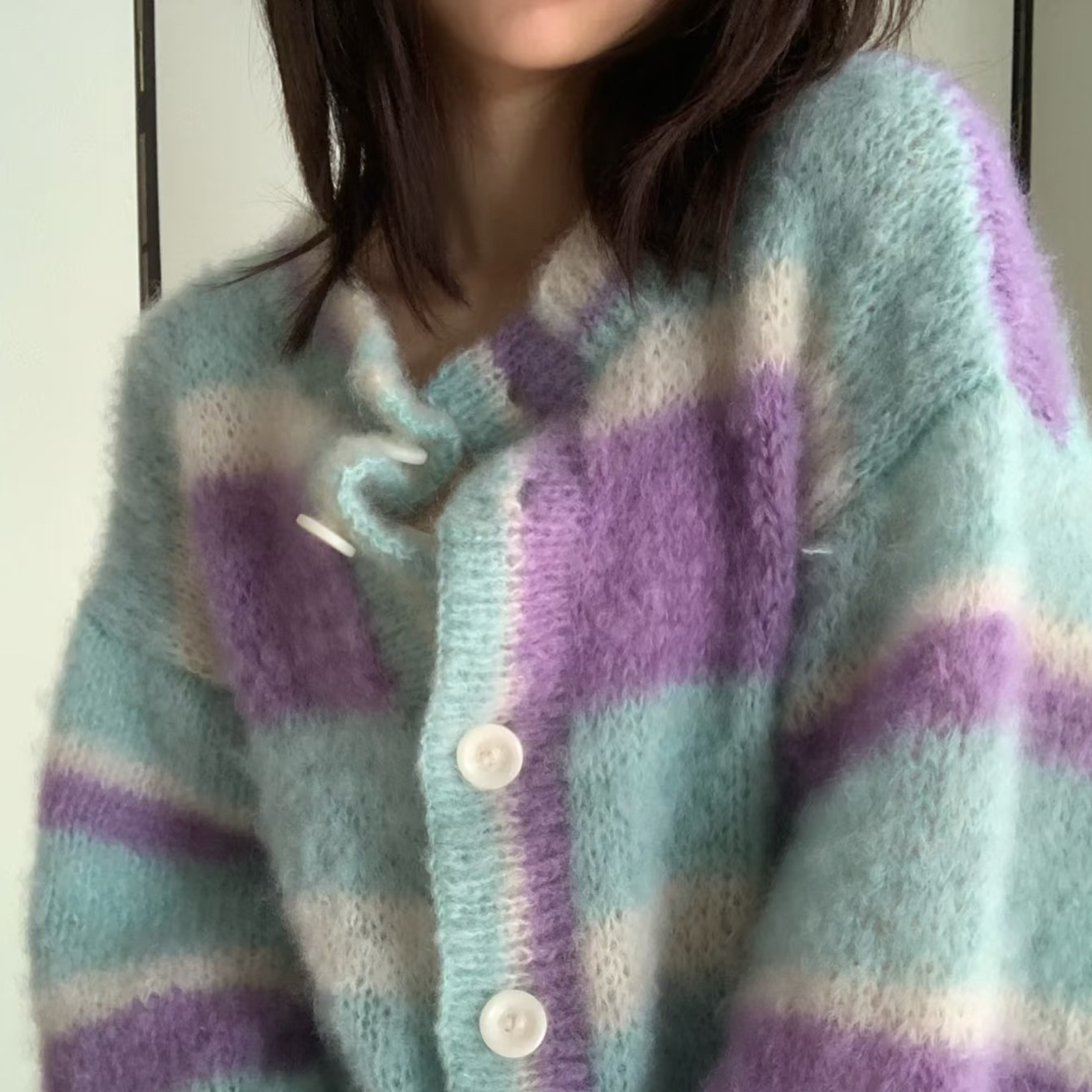 超多柔软多色 马海毛 段染毛线 手混线 