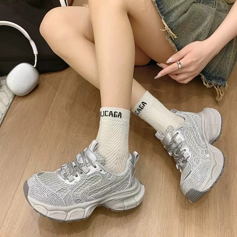 夏季新款增高厚底老爹鞋女士潮流满天星ins超轻透气运动休闲鞋子