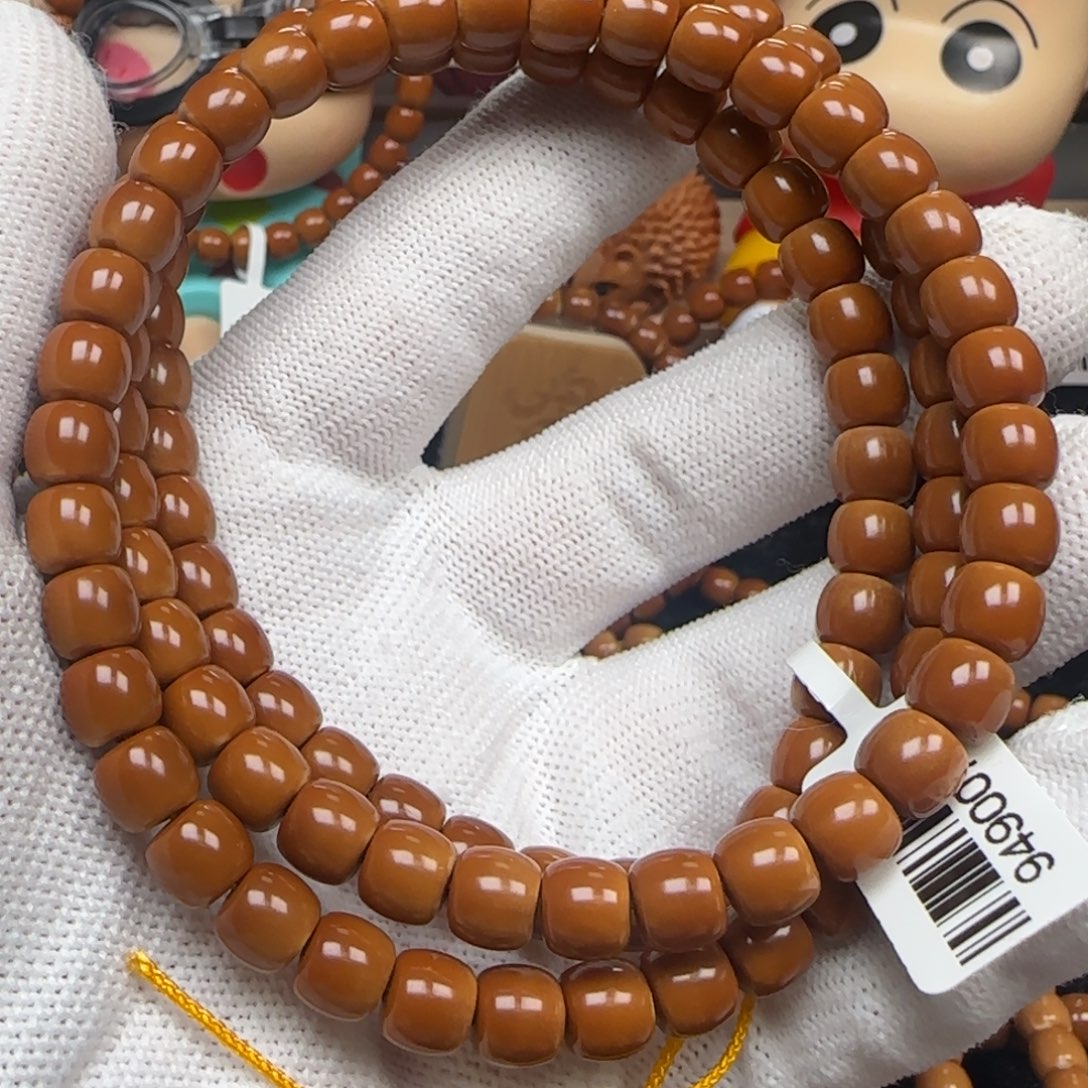 苏***）橄榄核手串老挝长串极限弧三花7.5mm