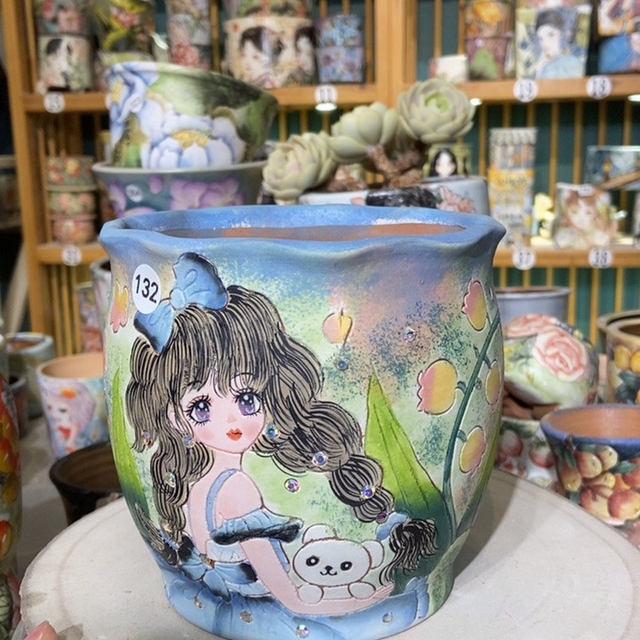 红陶景德镇艺术手绘作品