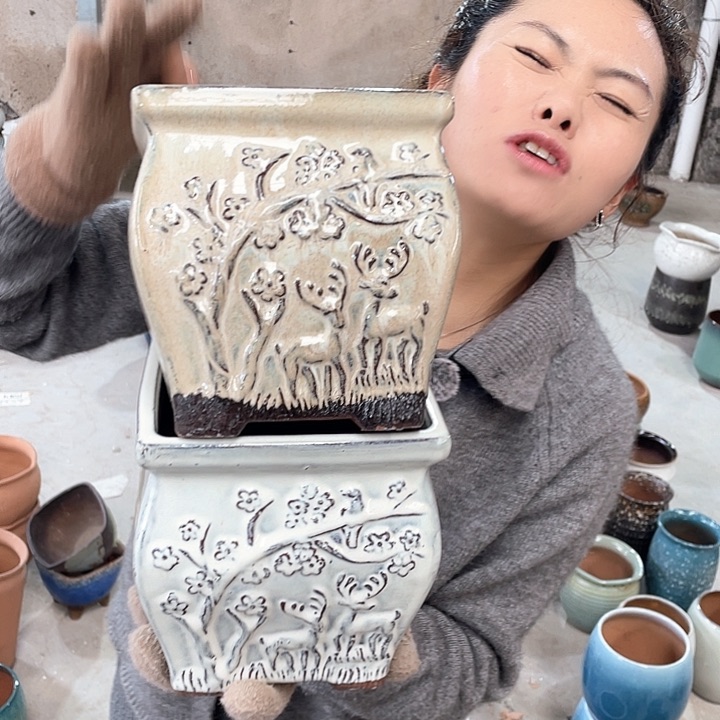 紫砂花盆正品口15高16