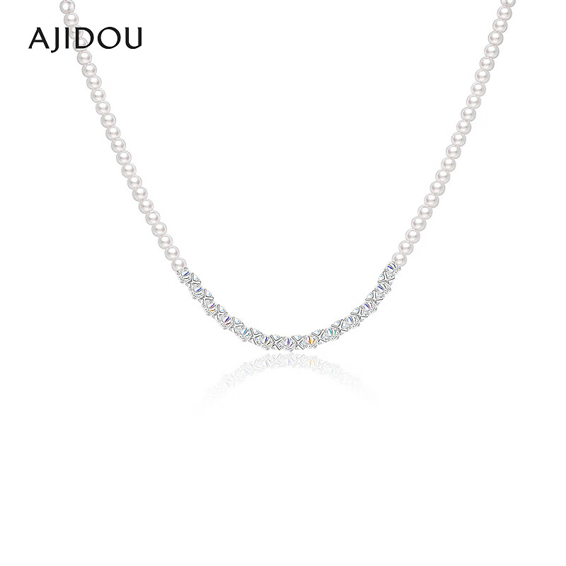 非金属仿珍珠项链 AJIDOU阿吉豆项链女款时尚短颈链吊坠锁【CB】