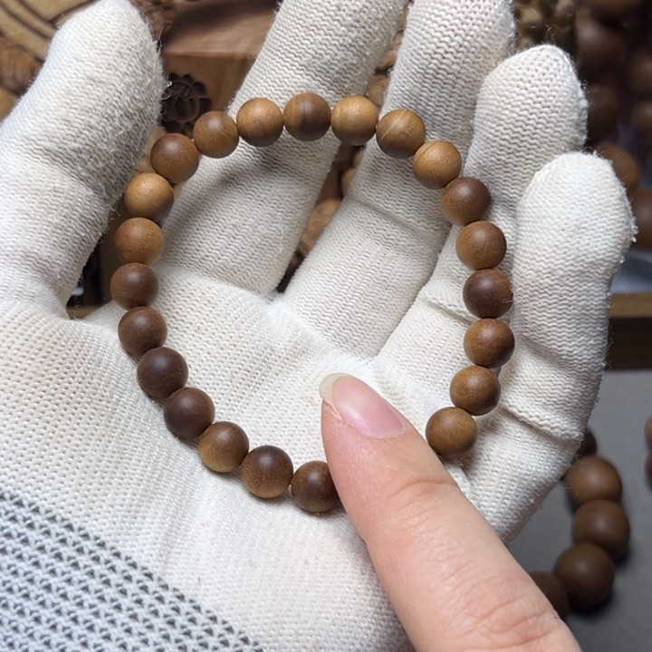 檀香木手串/手链印度迈索尔老山檀香0.8单圈横纹