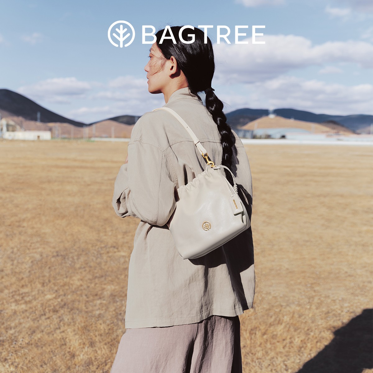 BAGTREE 包包树云采包头层植鞣牛皮复古腋下包简约通勤高级斜挎包