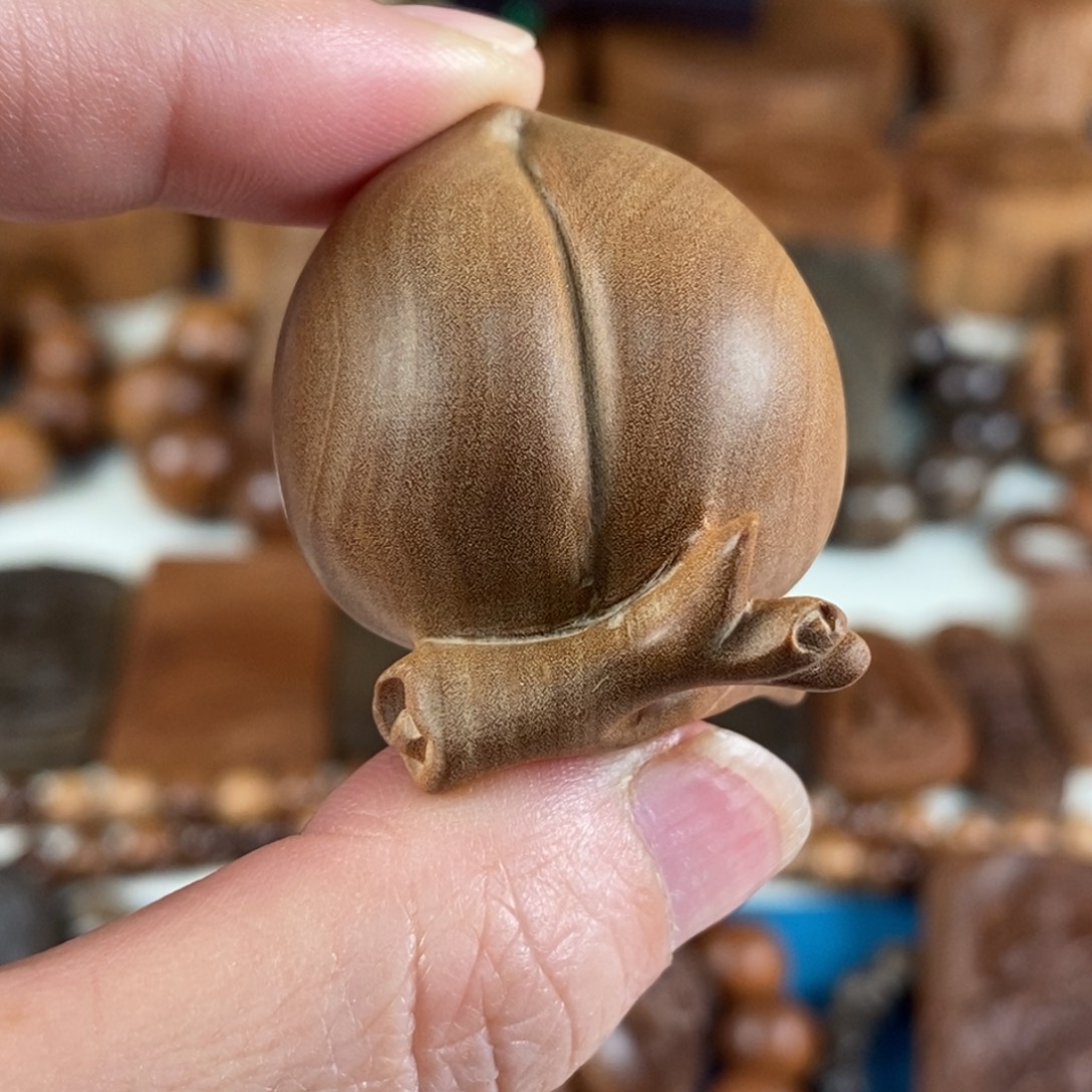 檀香木把件老山檀香寿桃福利