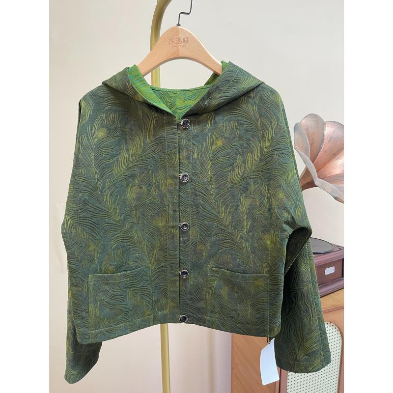 莲遇曦新中式国风雀翎·锦油绸外套1c1153957