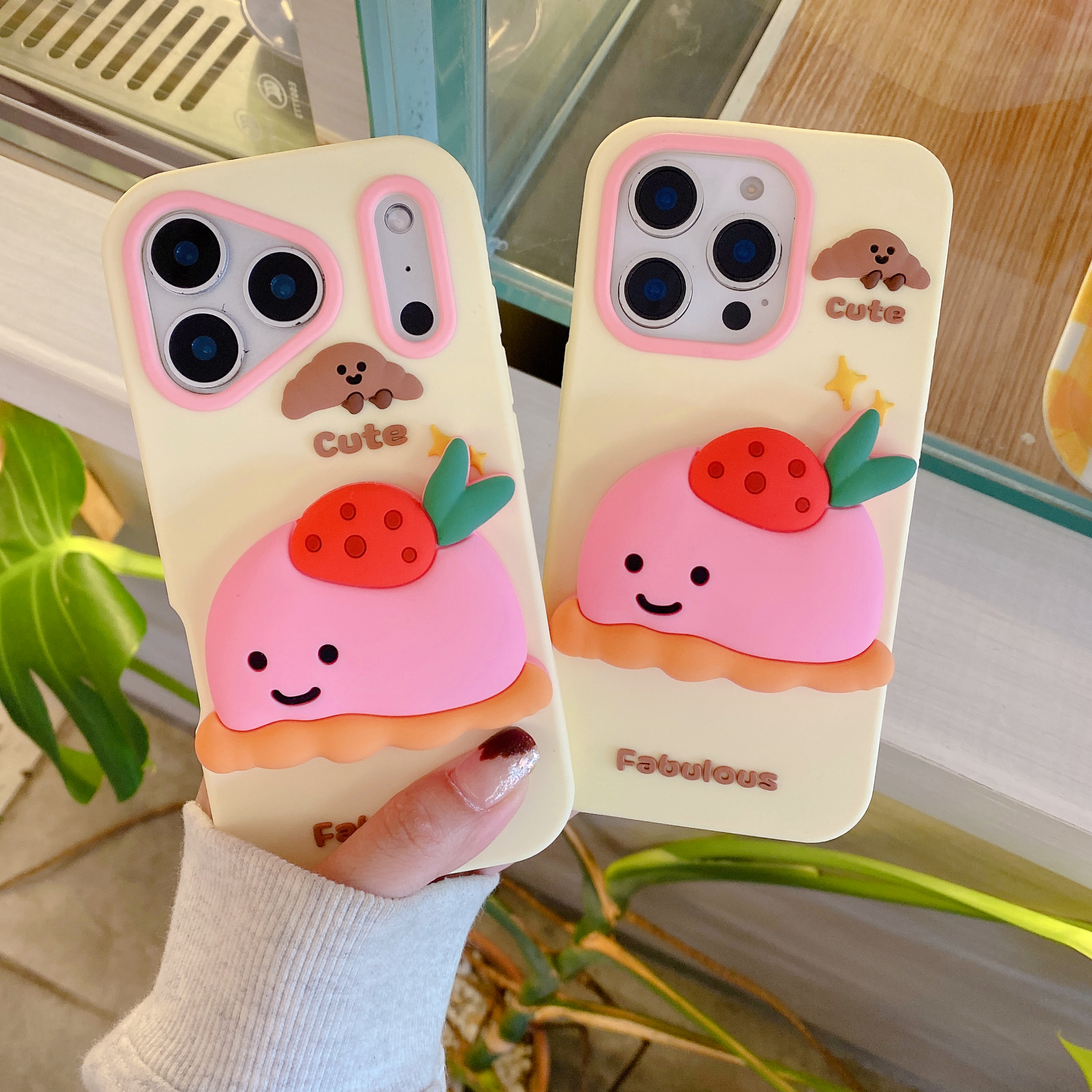 苹果|超萌可爱慕斯蛋糕卡通ins趣味适用iPhone17P立体硅胶手机壳