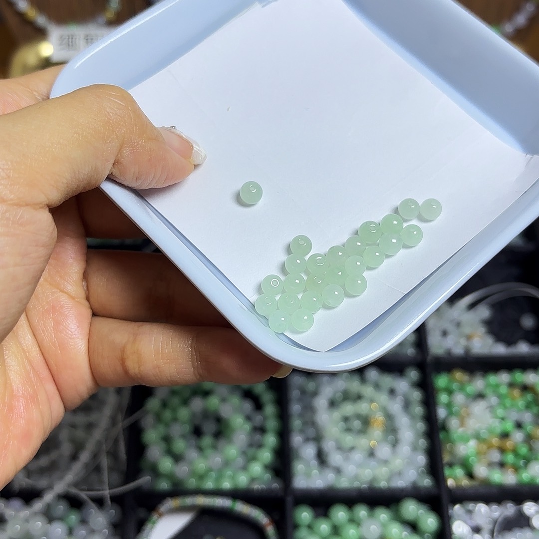 ꀿ***ᵞ翡翠散珠5mm冰晴定制