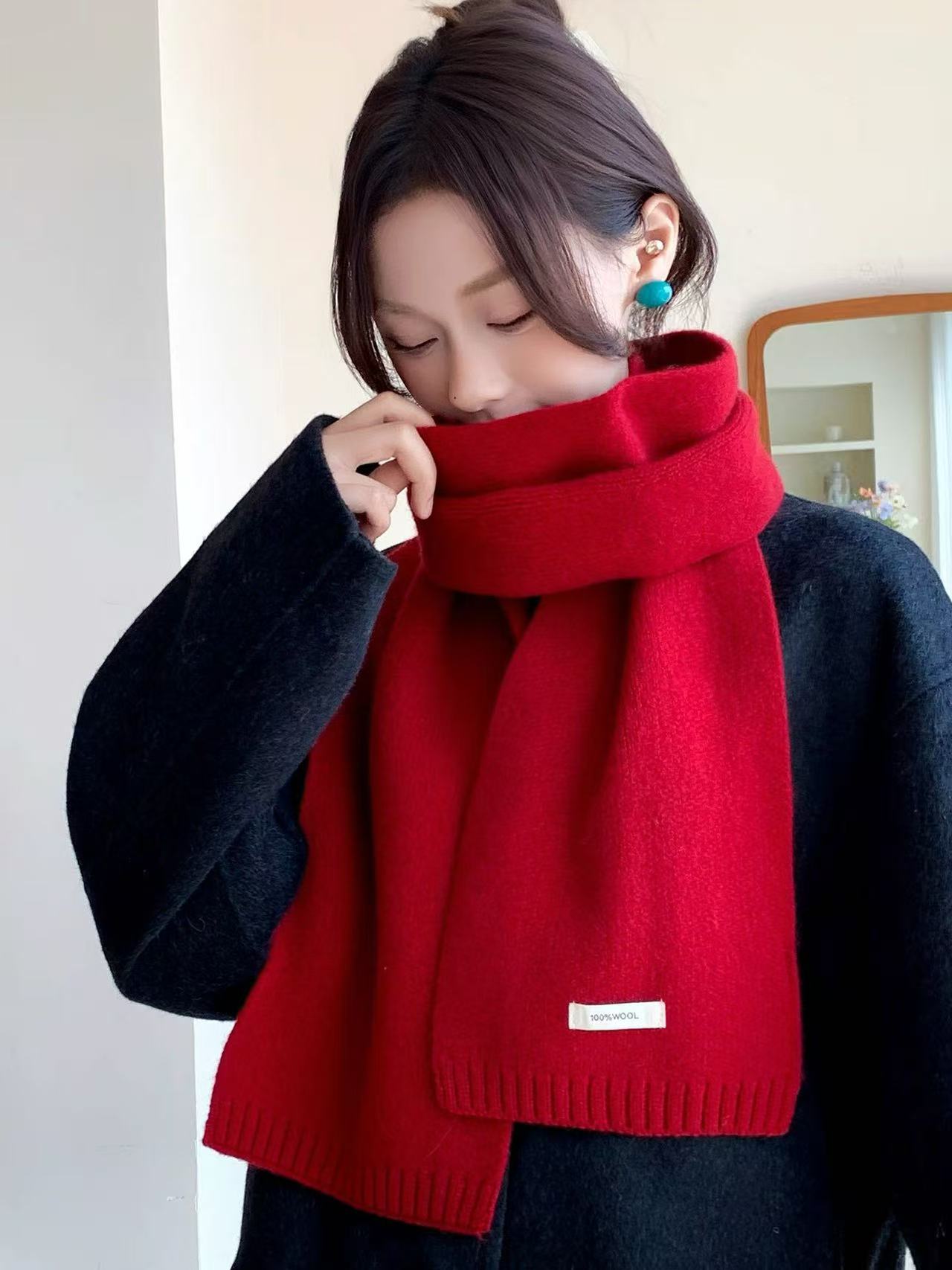 3316【芯炫女装】女装纯色韩系冬季百搭针织围巾