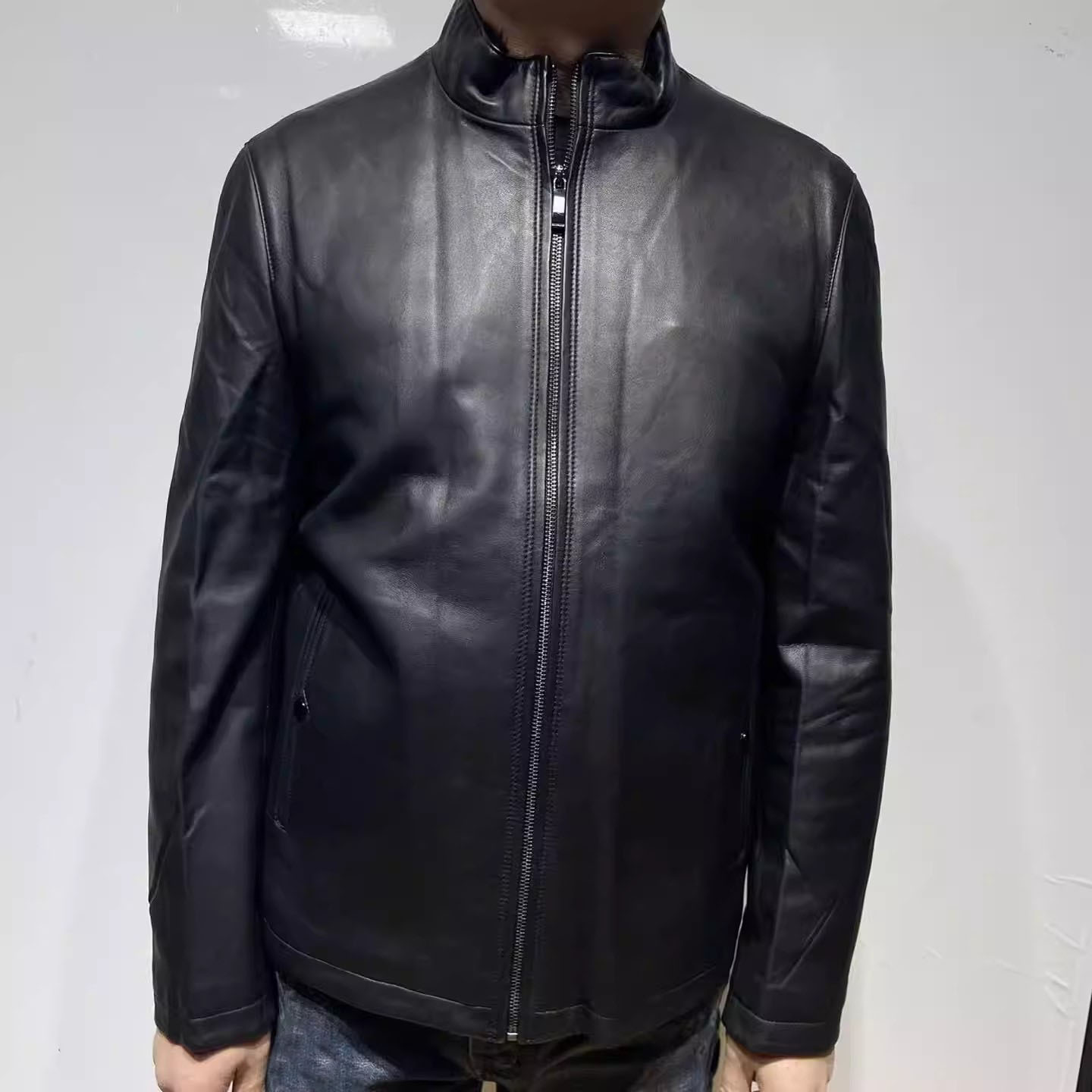 H1276【奢品】男士秋冬款奢华皮尼克 简约百搭内里全毛外套105634