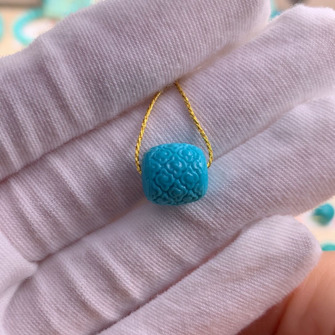 绿松石珠宝奇石未镶嵌10.5*10.9mm