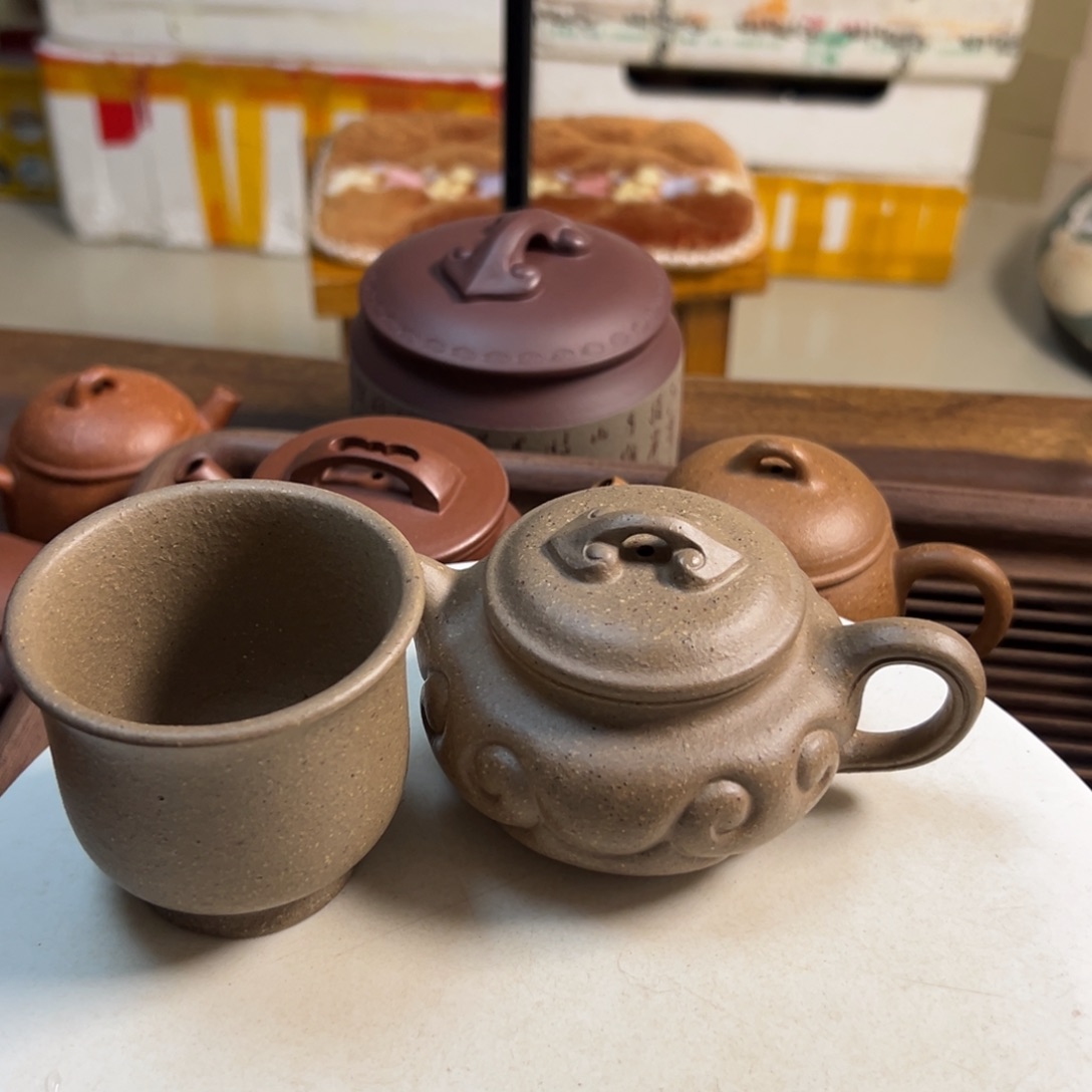 紫砂茶壶五彩段泥如意仿古160