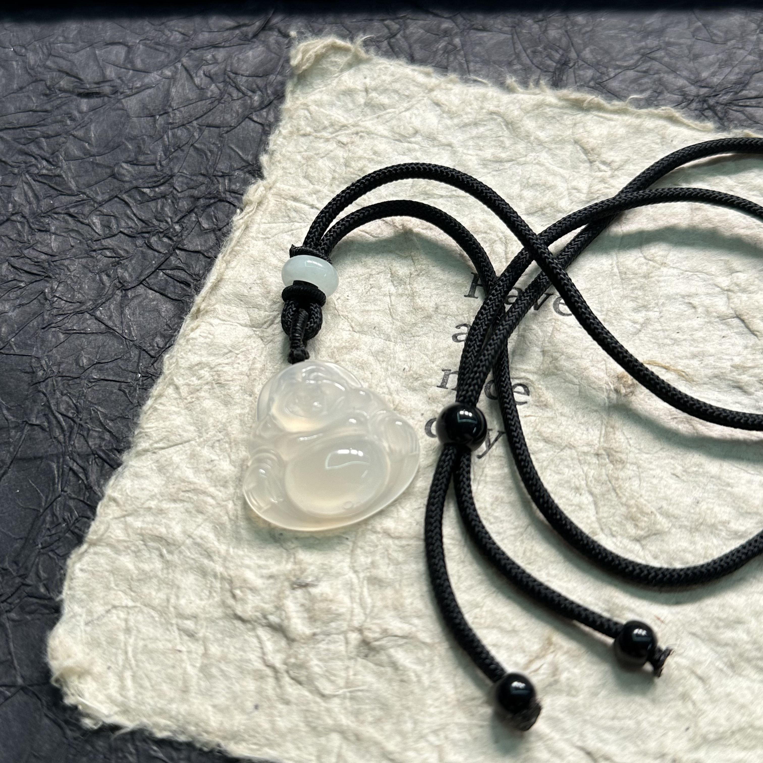 双面精雕 马料白月光级冰透精雕佛公项链 这个佛精致很多 