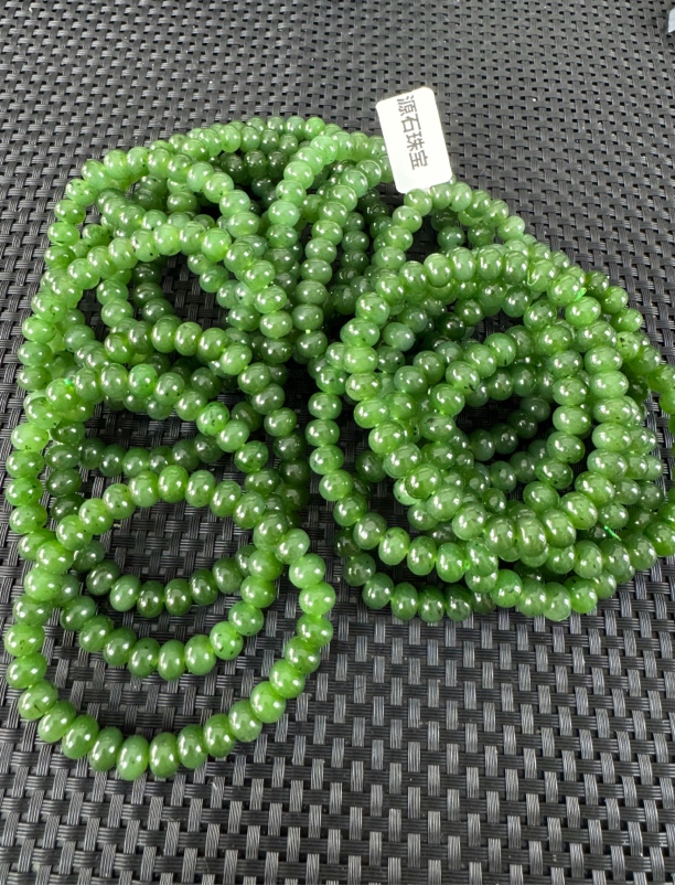 【猕猴桃老料约6*8mm】俄老料乌兰海约6*8mm算盘珠手串（多样性发一）