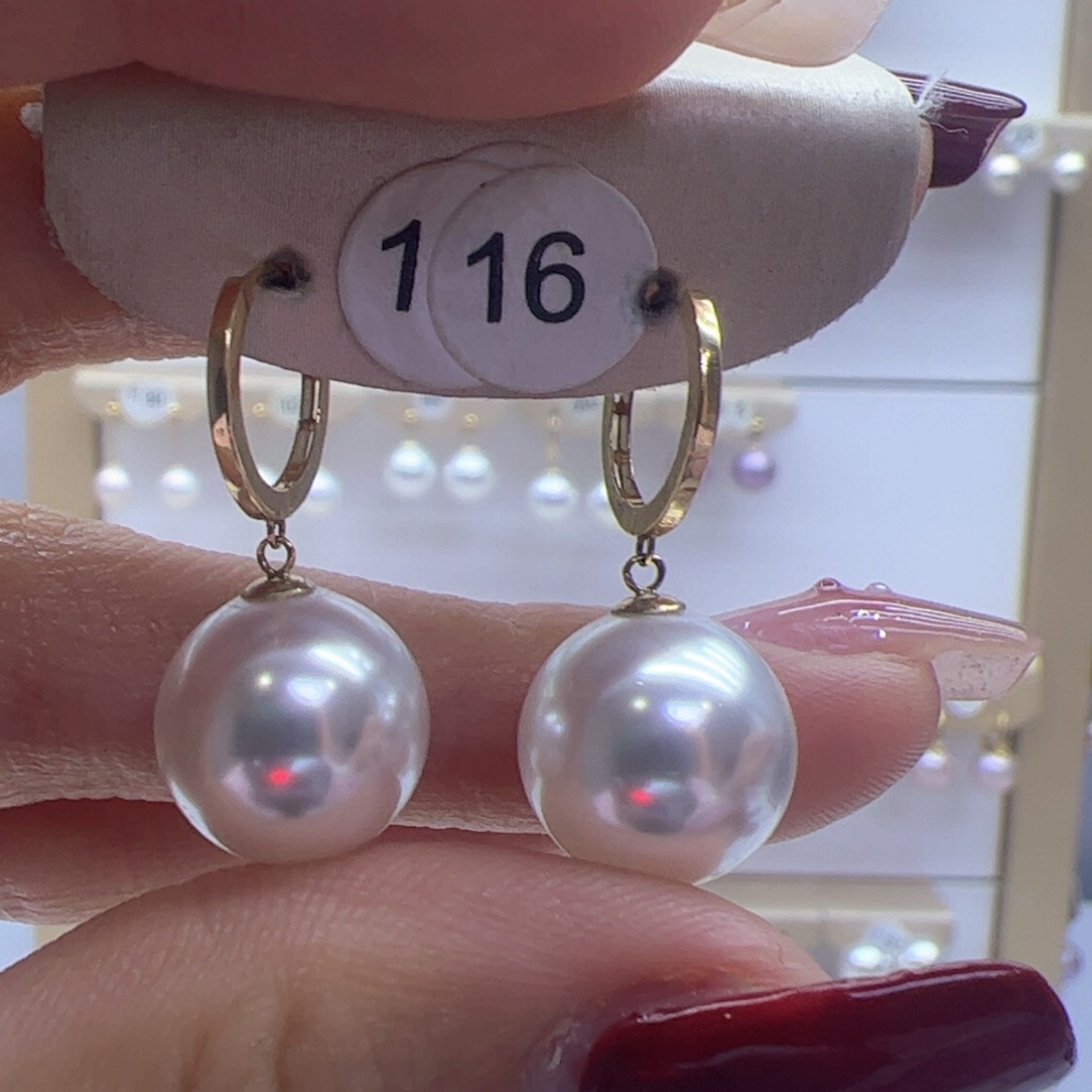 淡水珍珠耳饰18K金镶嵌