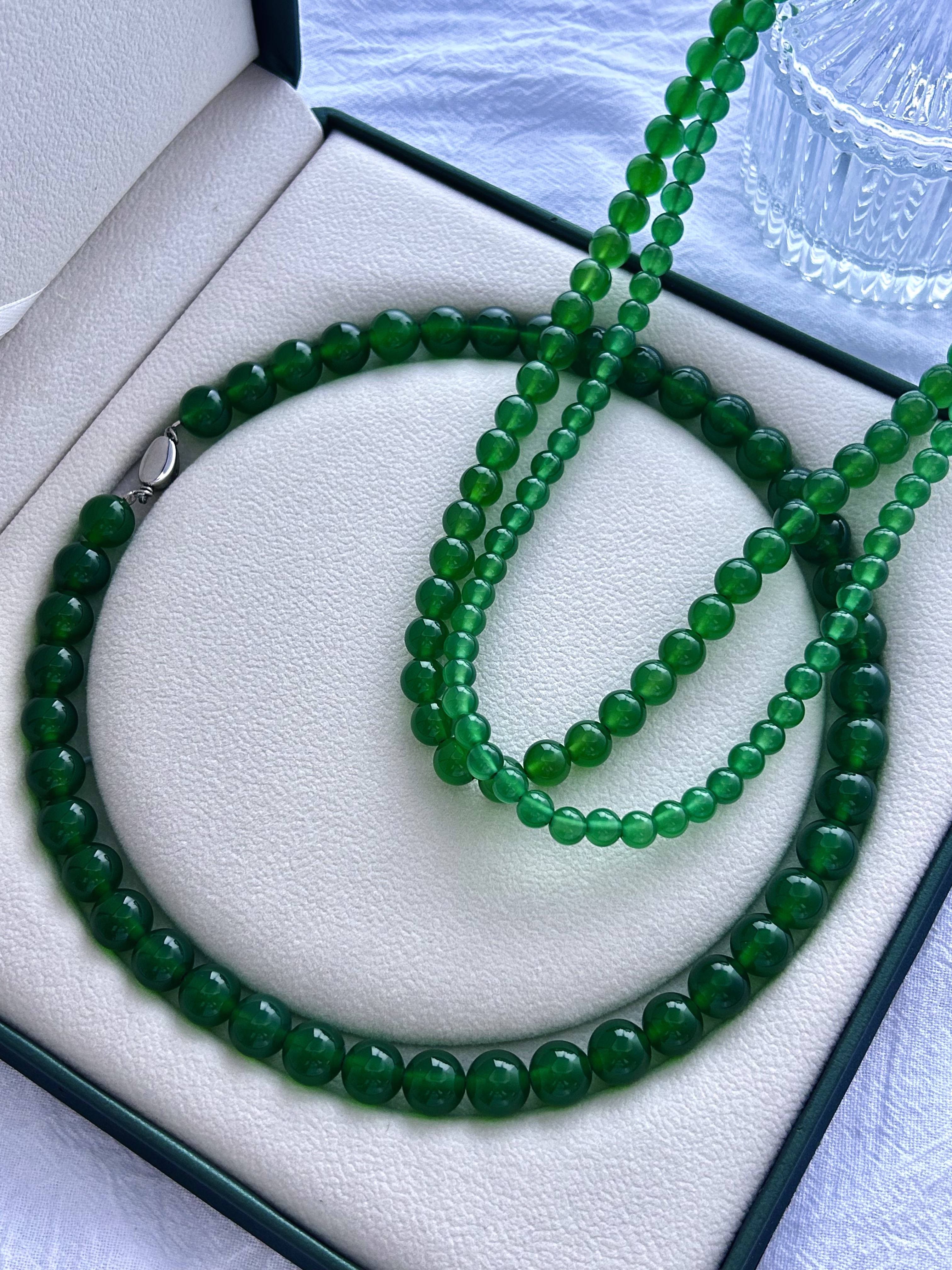 新中式天然高冰高绿国风新款项链菠菜绿气质项链