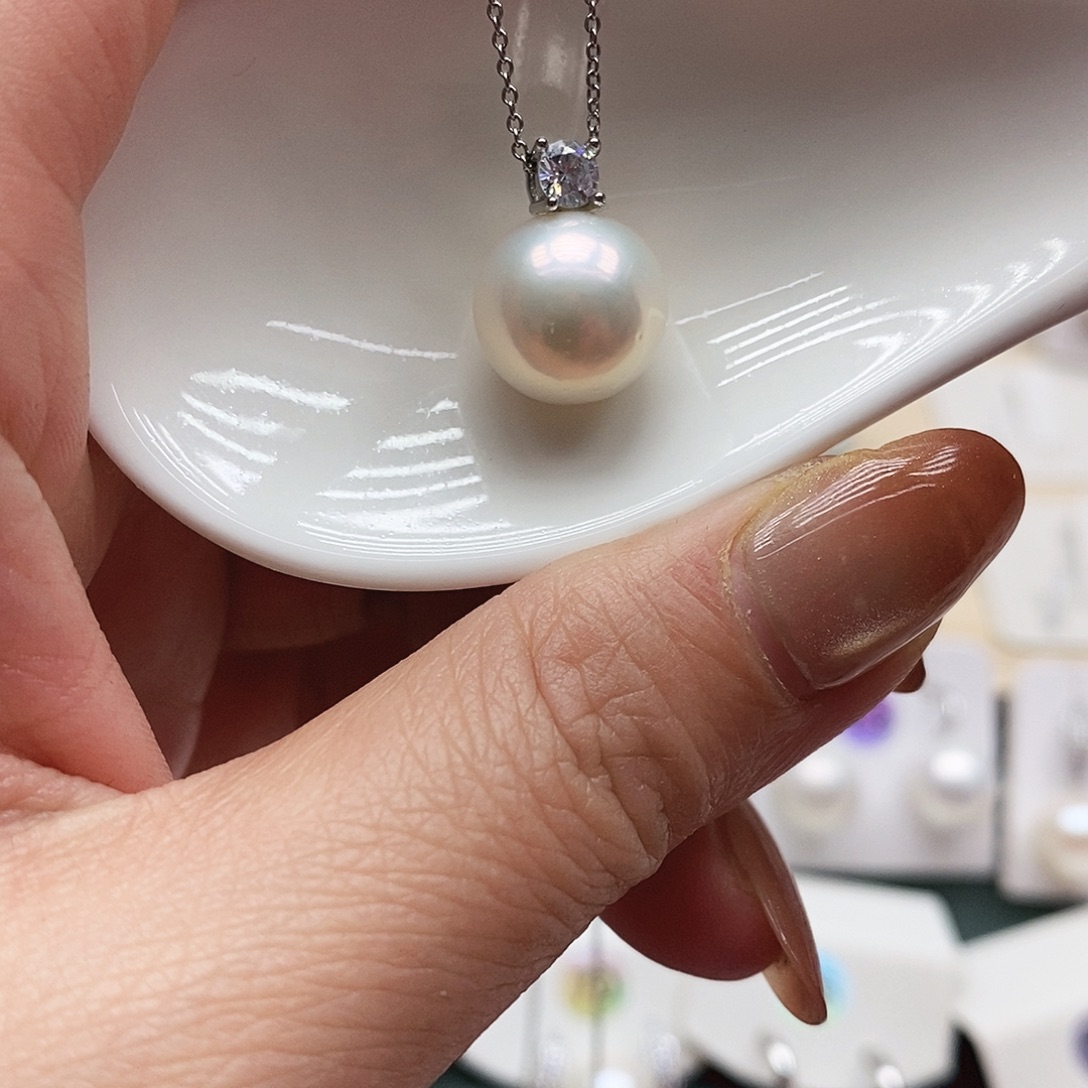 淡水珍珠颈饰银S925镶嵌