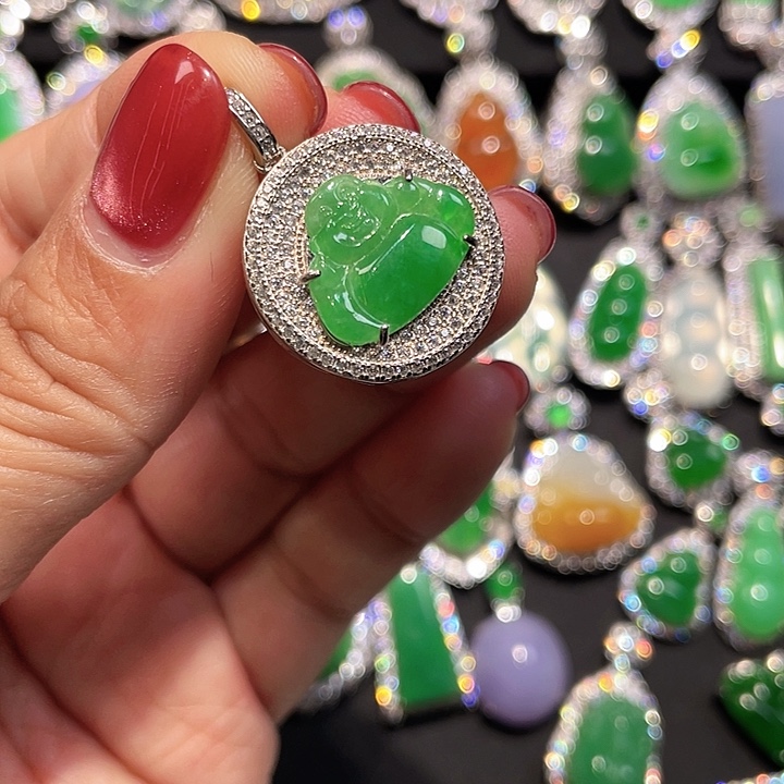 翡翠银S925镶嵌颈饰