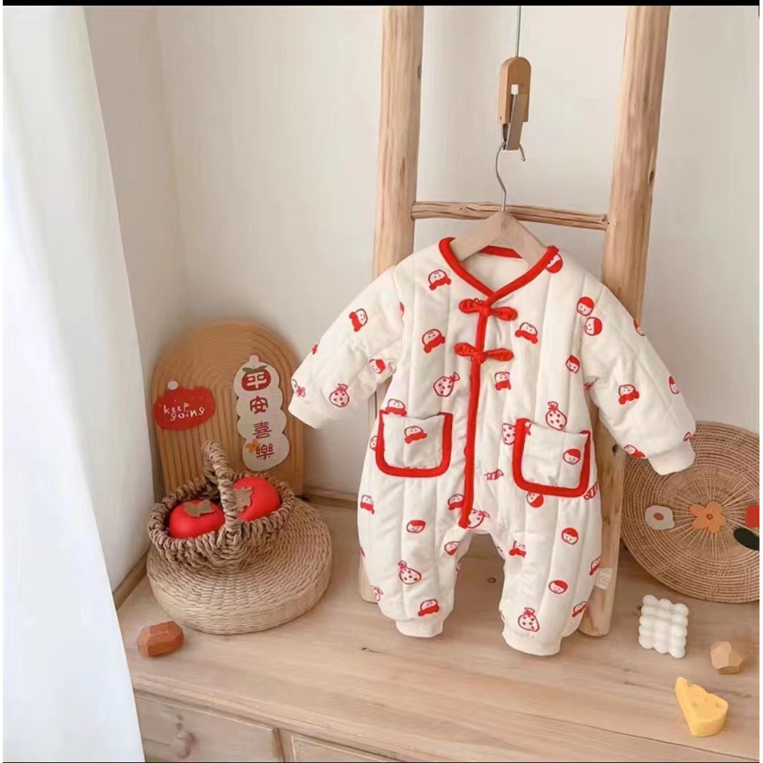 国风包条薄棉连体