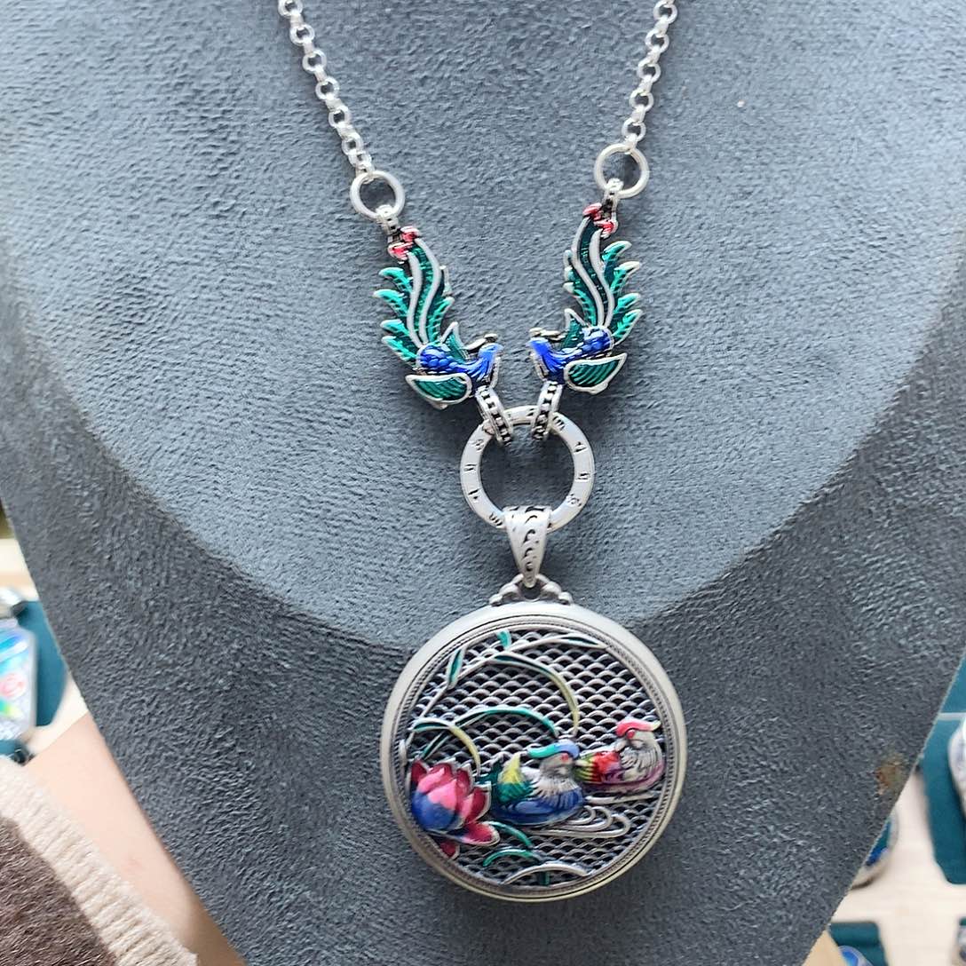 足银玻璃足银吊坠