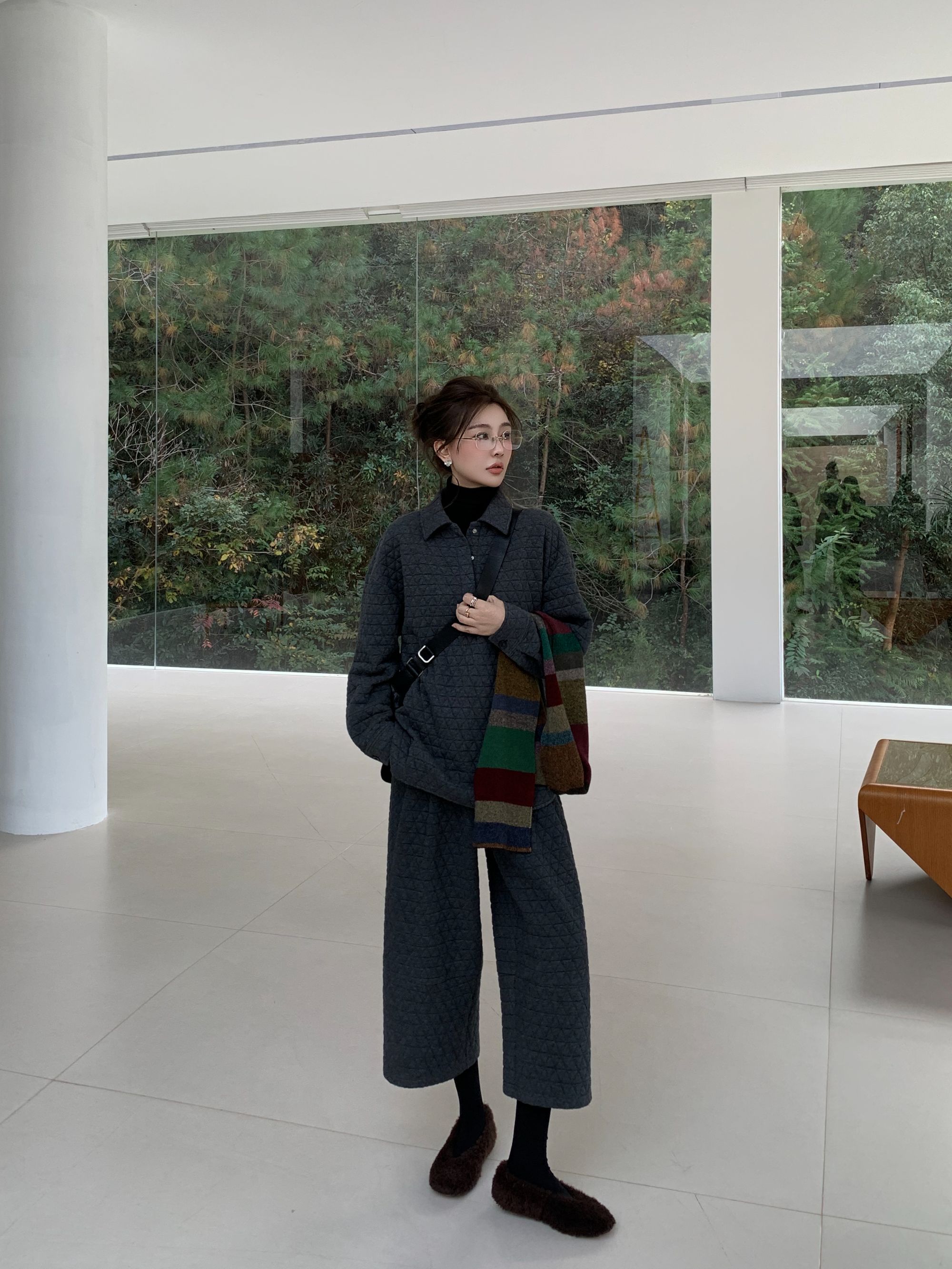 NINGLYNN STUDIO【山野之呼】高腰阔腿休闲裤气球裤 360718