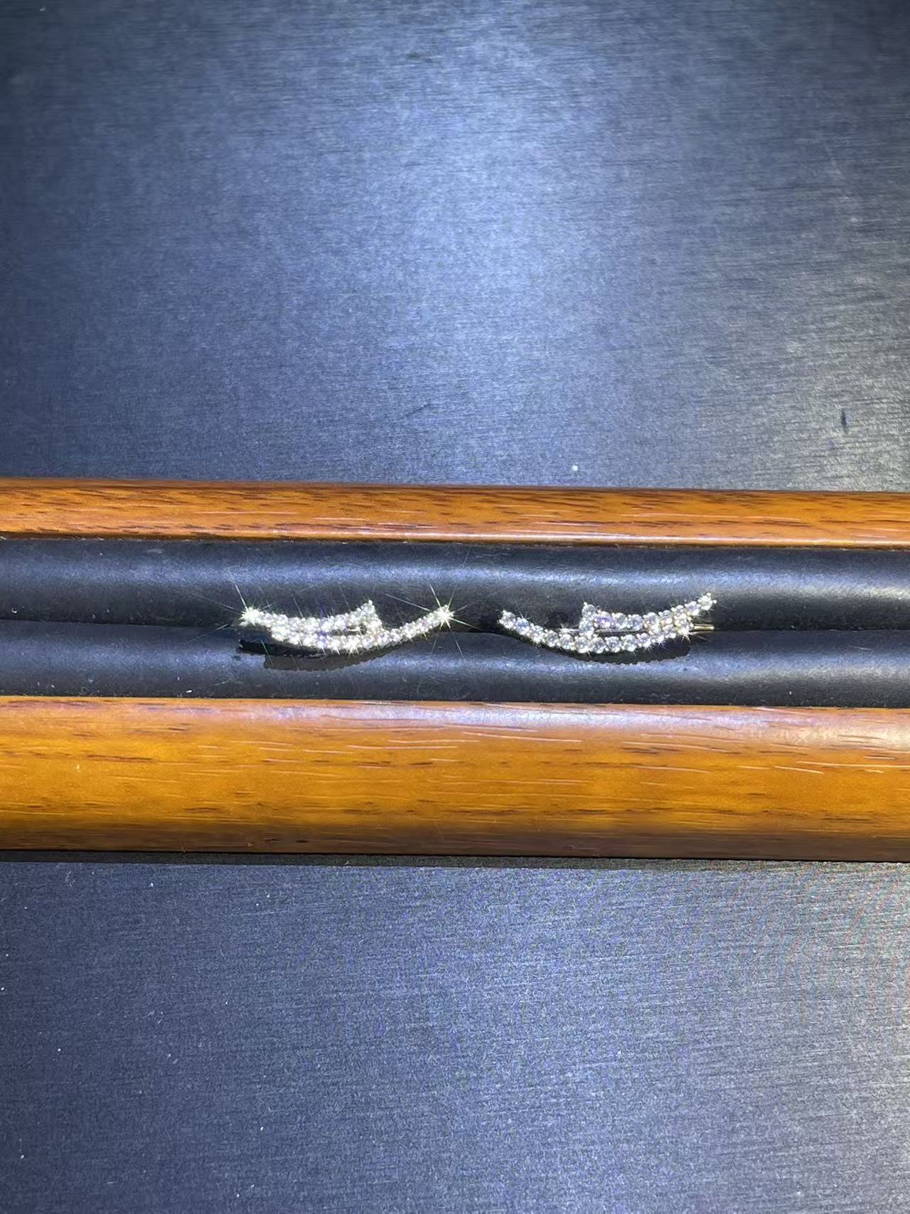 a9843玫色满镶平衡耳钉多样发