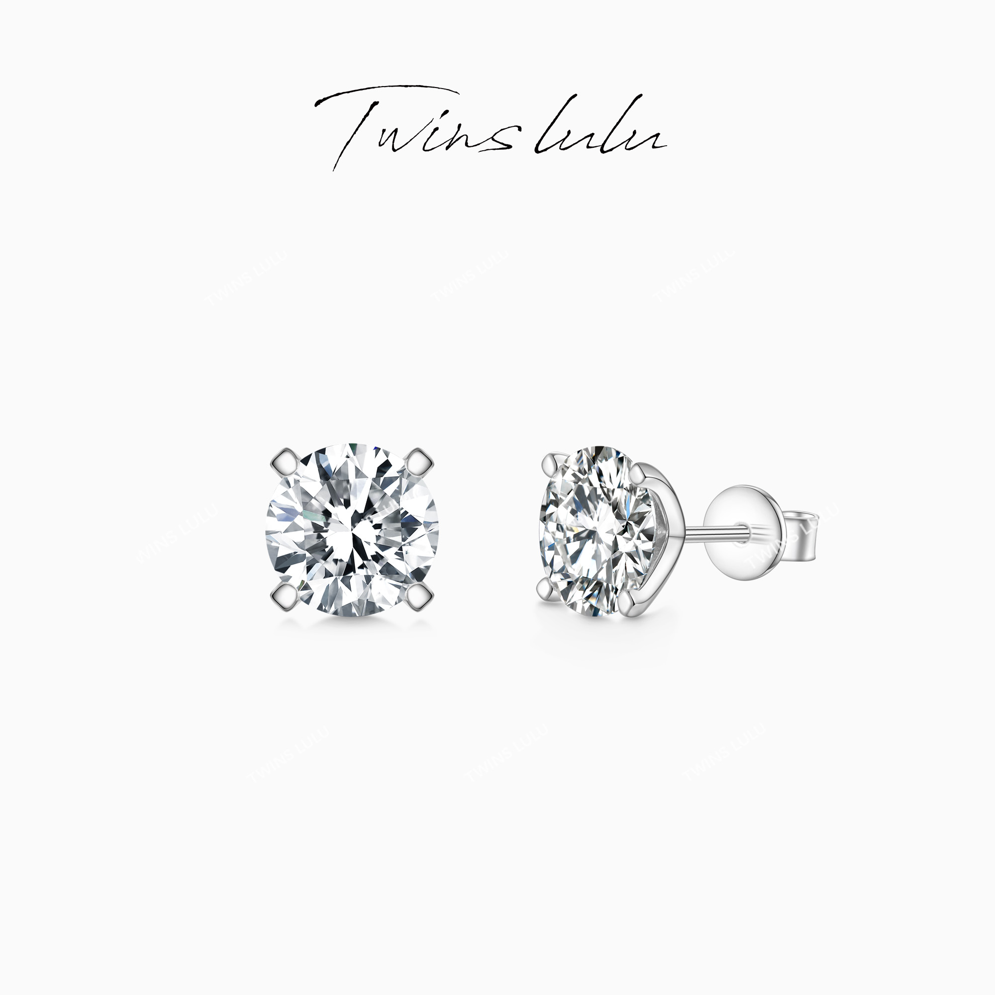 TWINS LULU  925银 流光风高级感四爪耳环首饰女款送老婆TSL2159