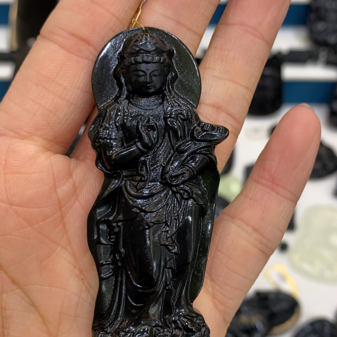 戰***貅蛇纹石玉未镶嵌吊坠