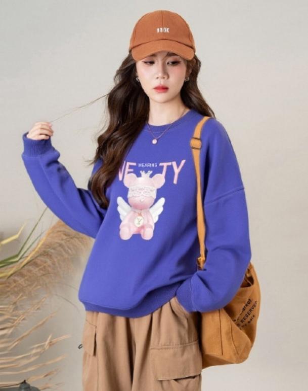 H060 蓝色宽松卫衣