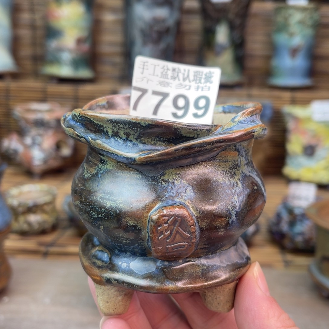 手工花盆默认瑕疵完美者勿拍