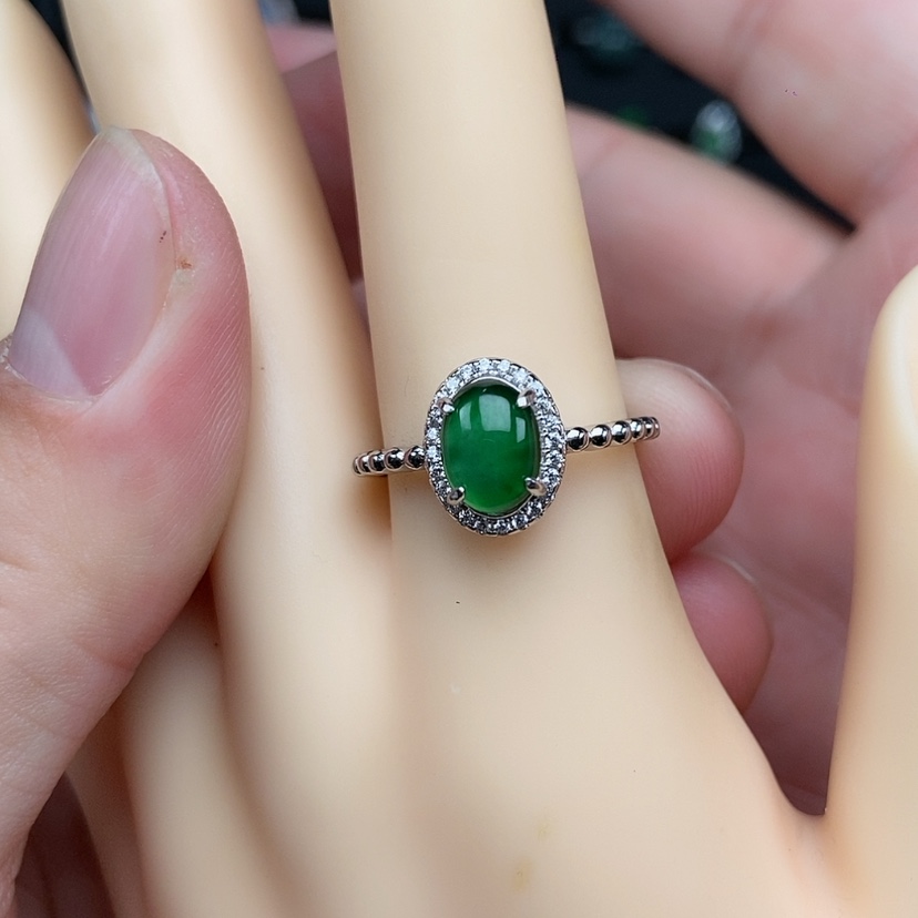 【闪购商品】银S925镶嵌戒指翡翠洋***、