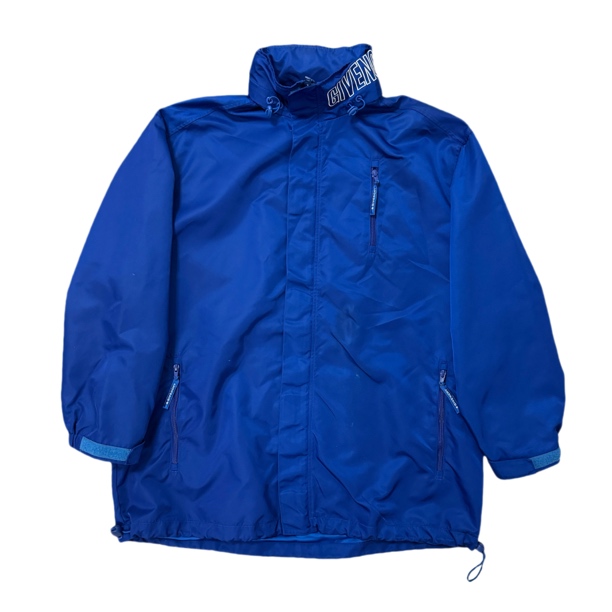 99新 Givenchy/纪梵希 蓝色长款字母冲锋衣/36码