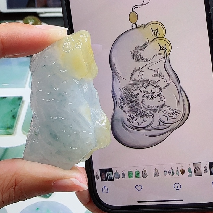 定制翡翠未镶嵌翡翠挂件
