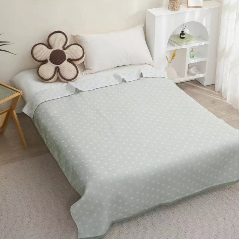 [乌市直发]【小爱心】1.5*2米单人毛巾被多功能盖毯高档简约