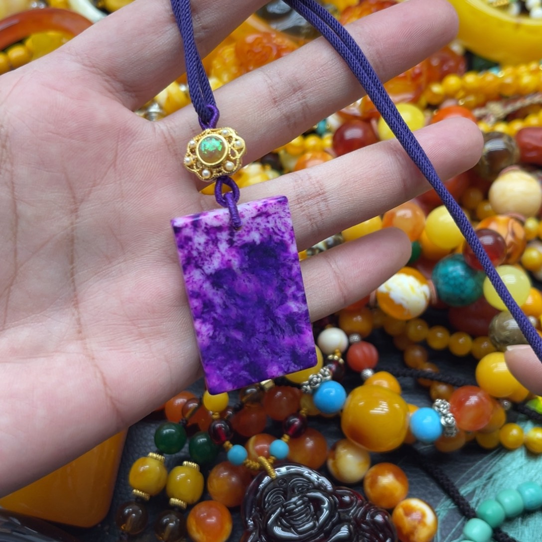 紫舒平安无事牌吊坠