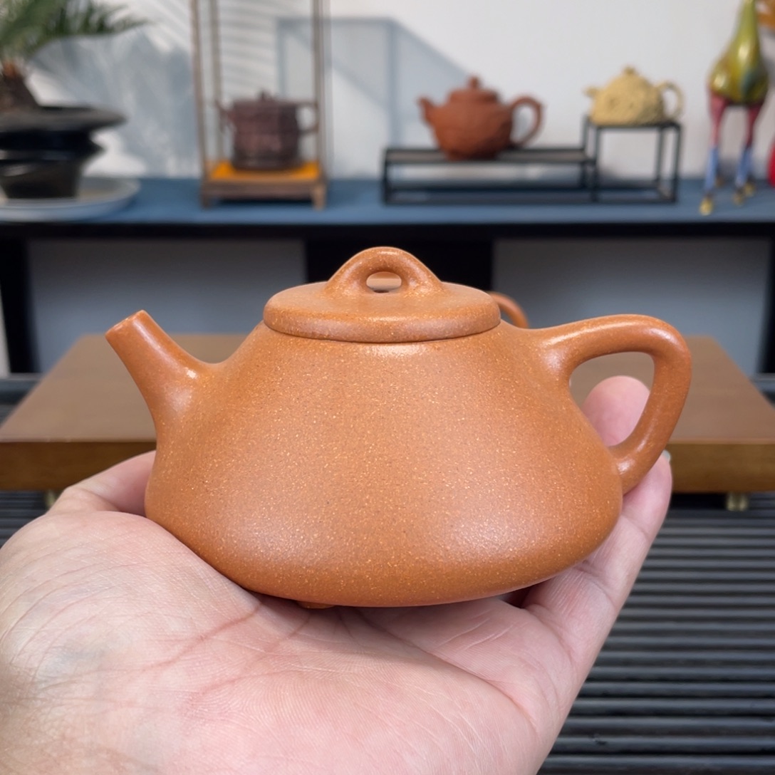 紫砂茶壶黄降坡子冶石瓢230cc