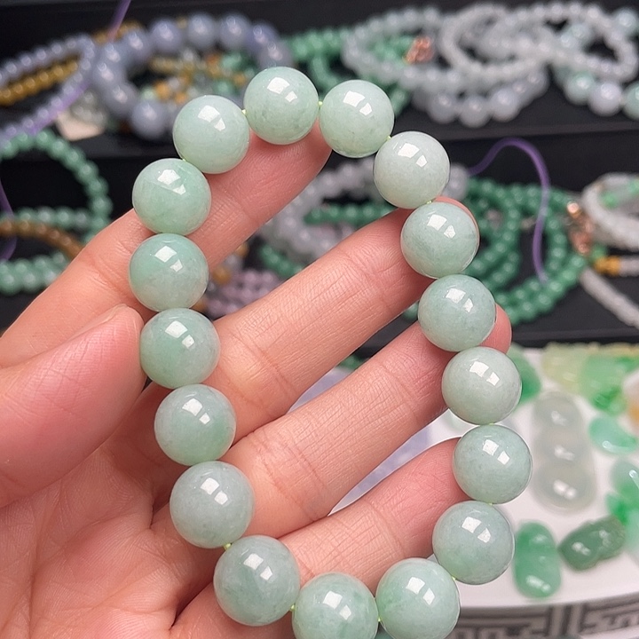 翡翠未镶嵌手链卡12+手串