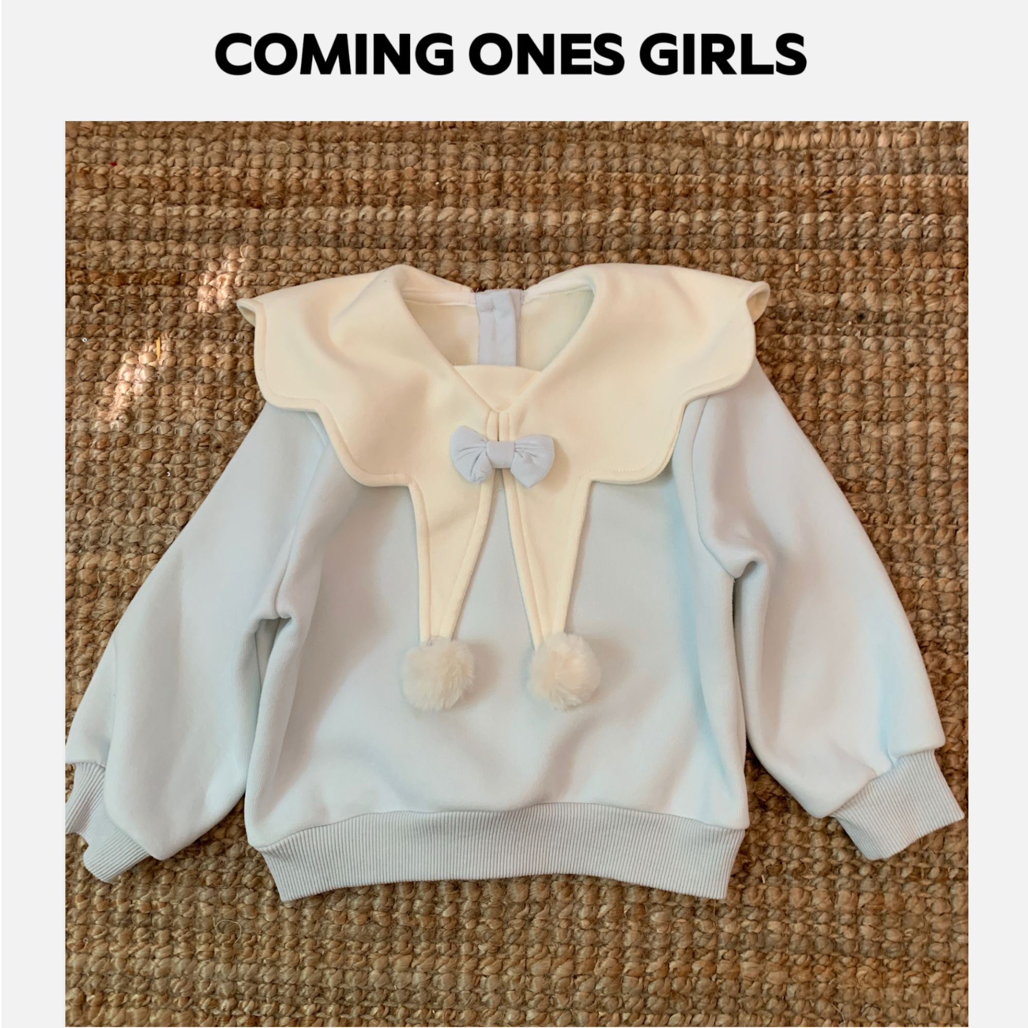 逸朵美芽COMING ONES 女童蝴蝶领毛球卫衣Z20-77006