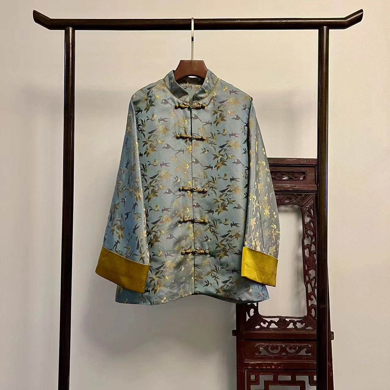 【钱小萍枇杷山雀】新中式非遗宋锦外套W50106