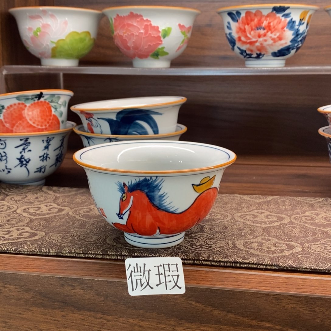 釉下彩老陶泥手工绘制