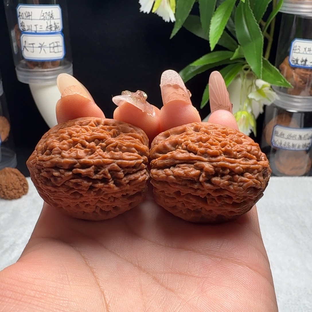 L***红文玩核桃把件全品大蒜头34