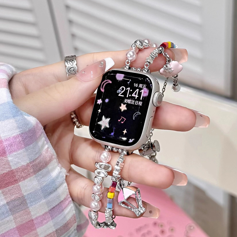 碎银彩虹蜜蜂星星适用苹果华为小米手环10手表iwatchS10/9/8表带