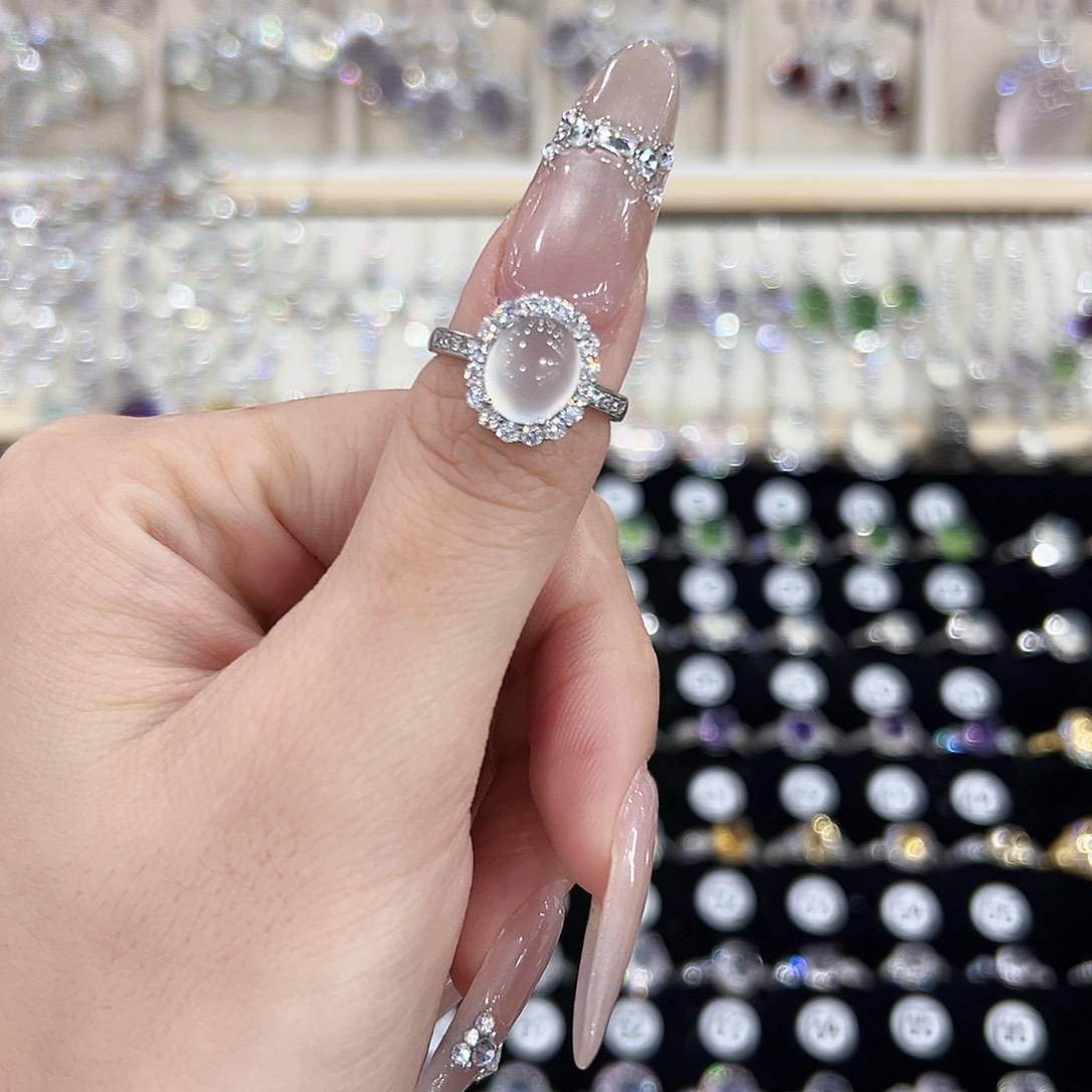 小***.岫玉银S925镶嵌戒指